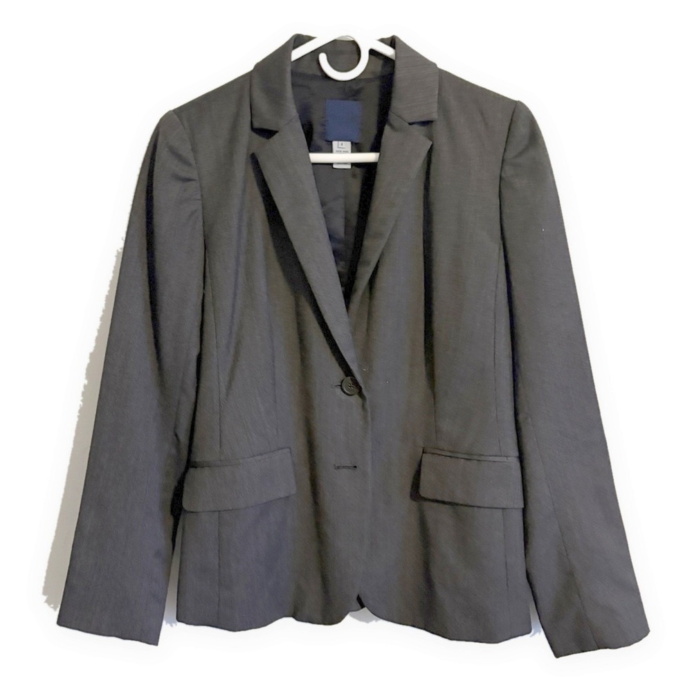 J.Crew Womens Blazer Charcoal Gray Size 4 Blue Label